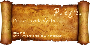 Prisztavok Ábel névjegykártya